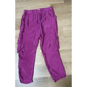 Johnny‎ Was Satin Purple Cargo Pants Size S Boho Night Out Loganlook